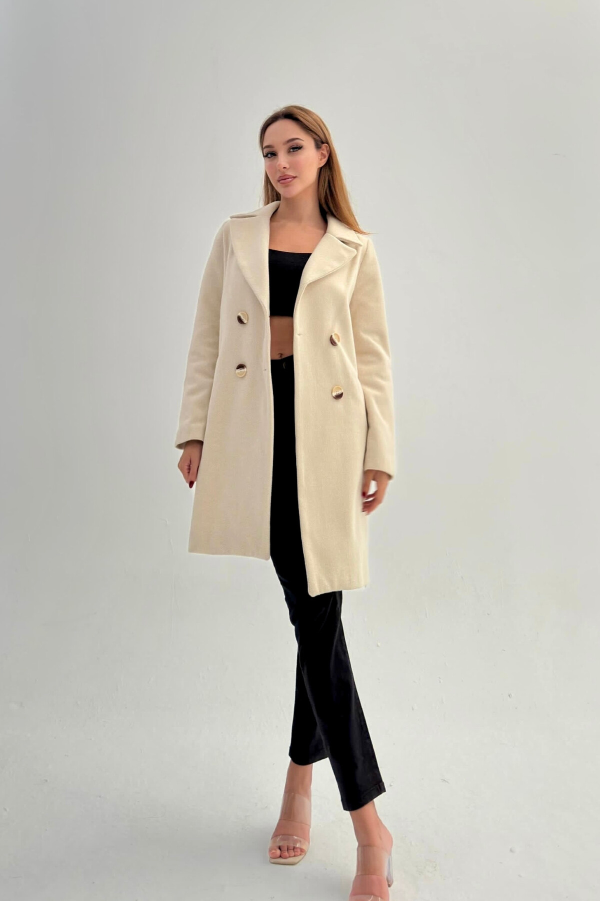 HERRINGBONE WOOL BLEND COAT