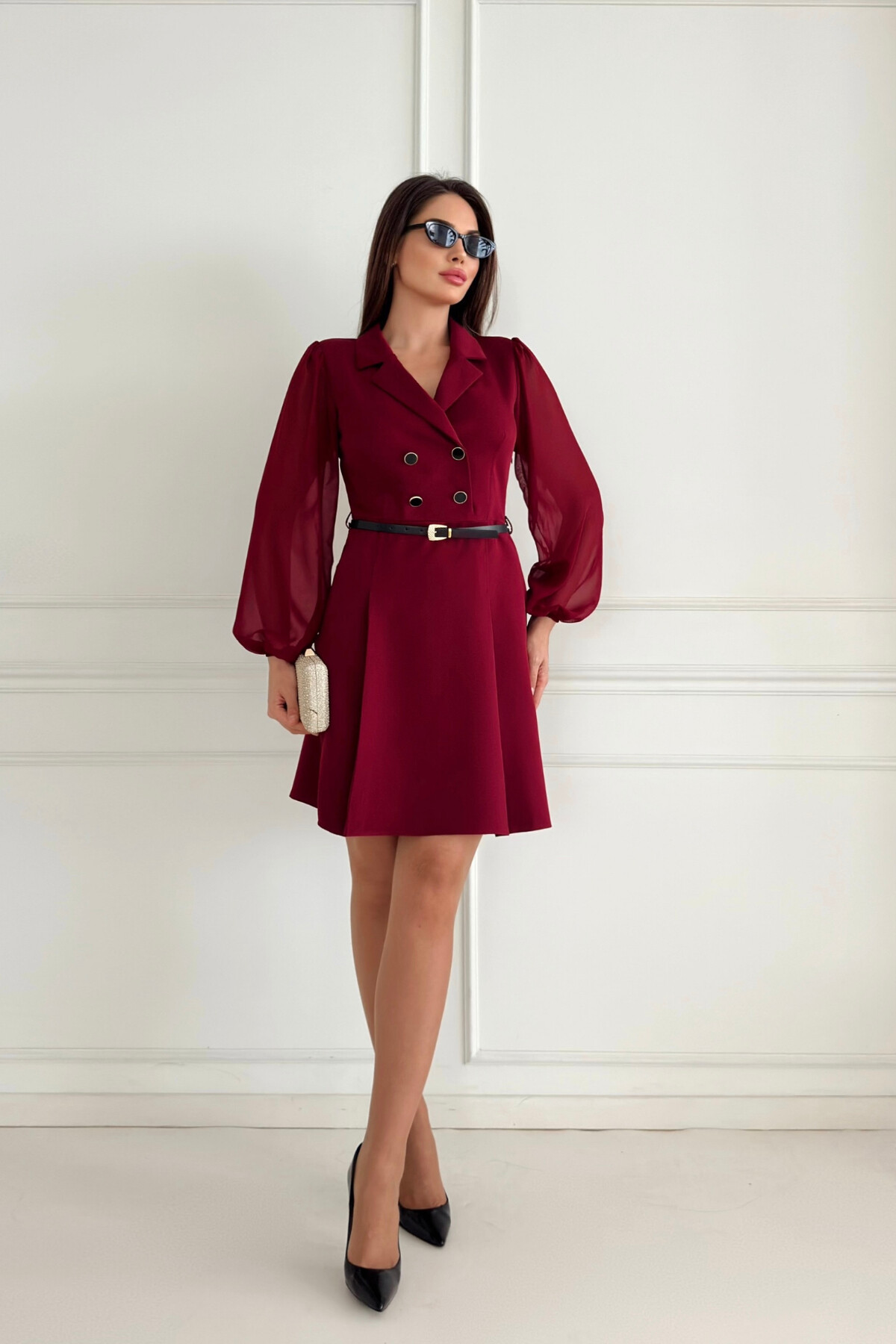 BELTED JACKET DRESS