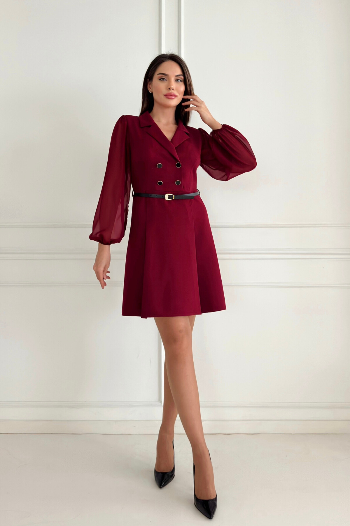 BELTED JACKET DRESS