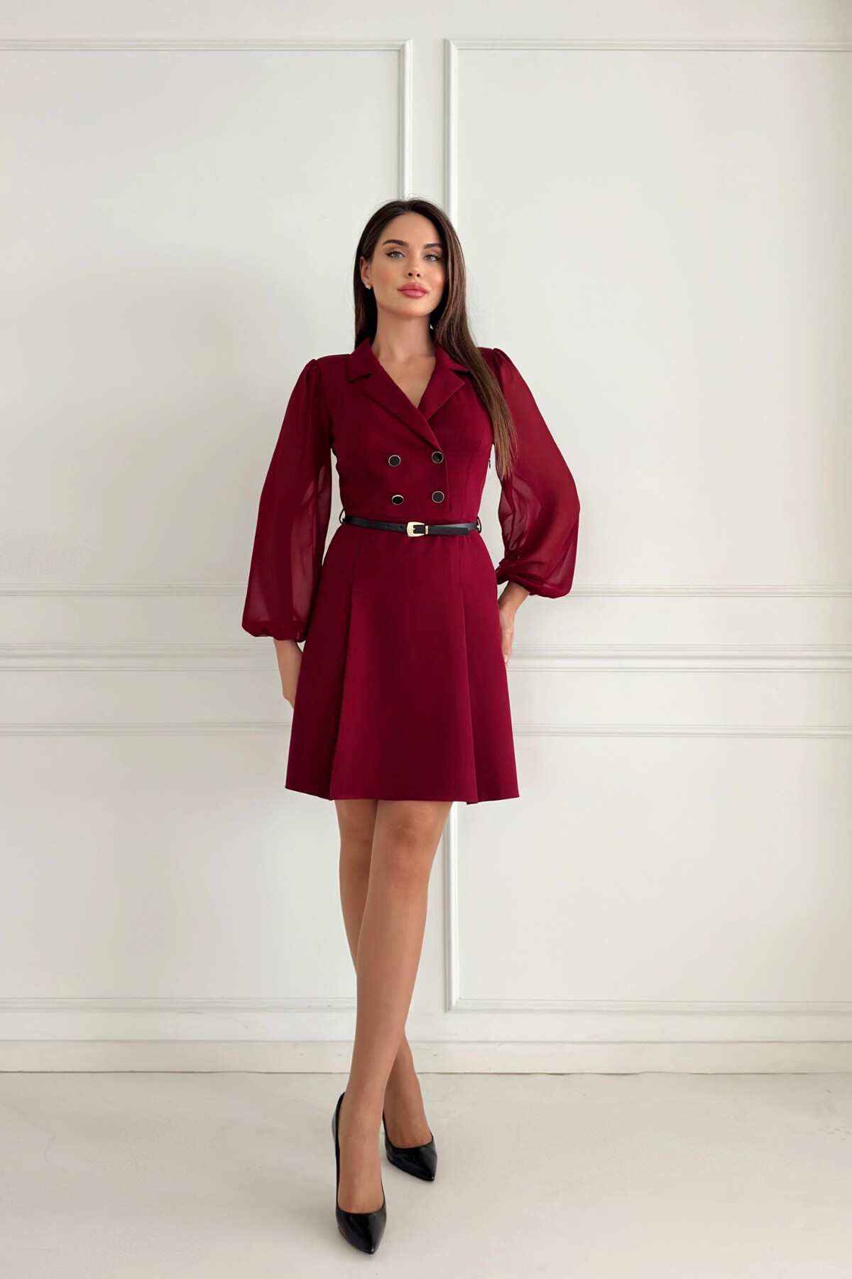 BELTED JACKET DRESS