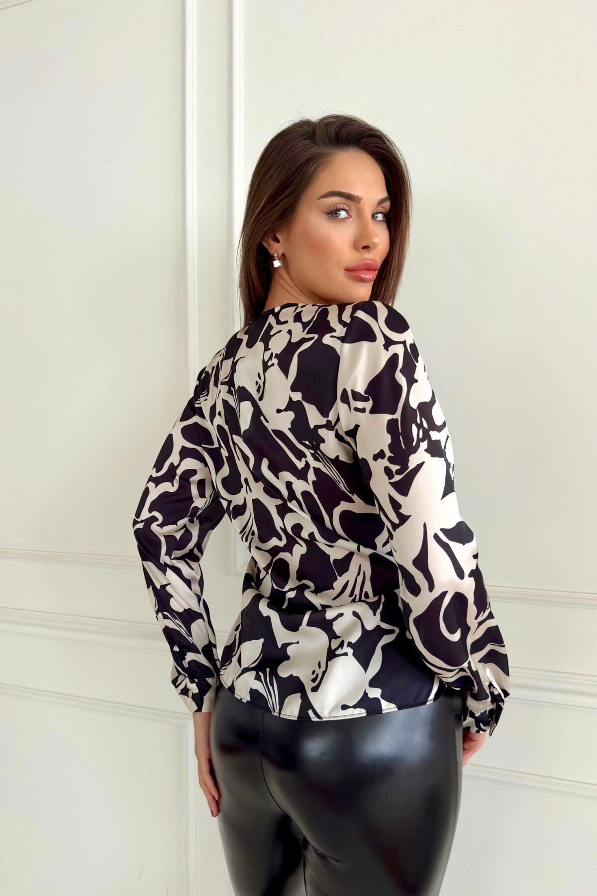 DOUBLE BREASTED SATIN BLOUSE