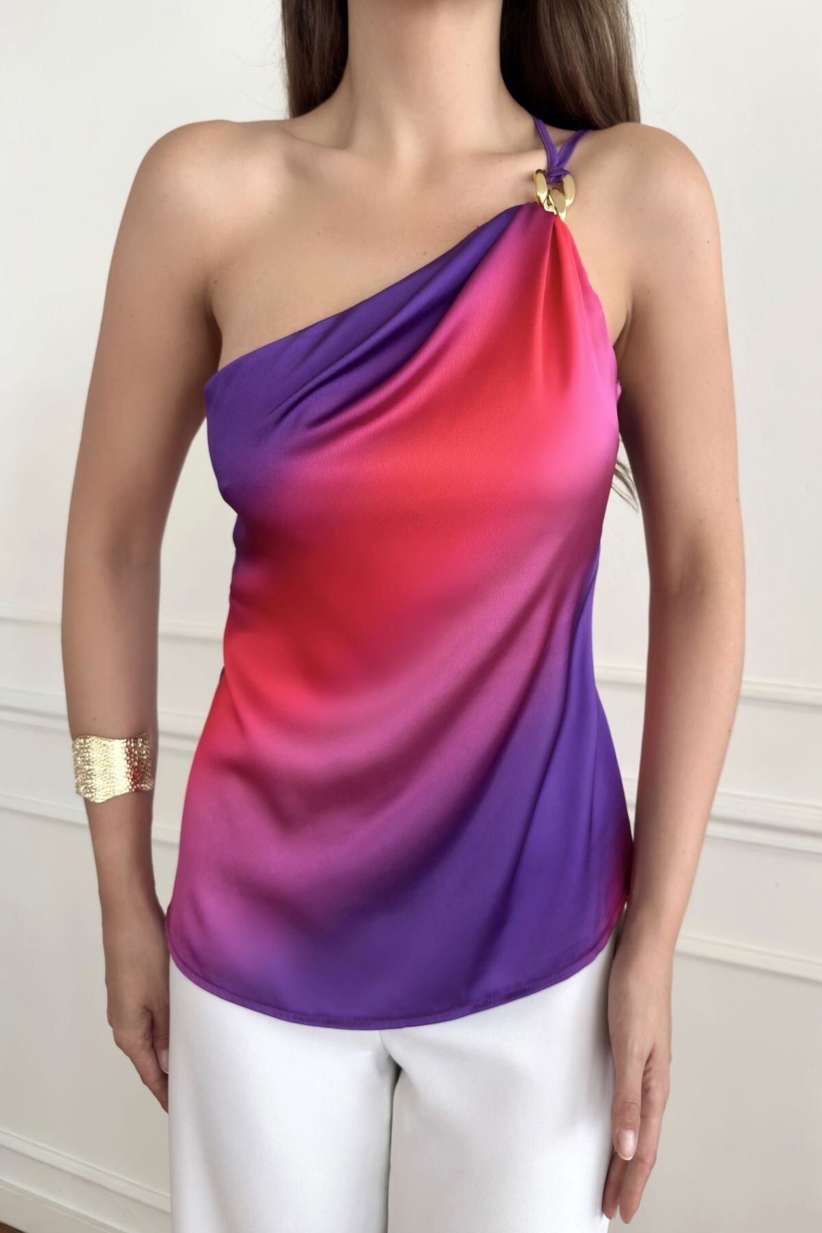 GRADIENT SATIN BLOUSE