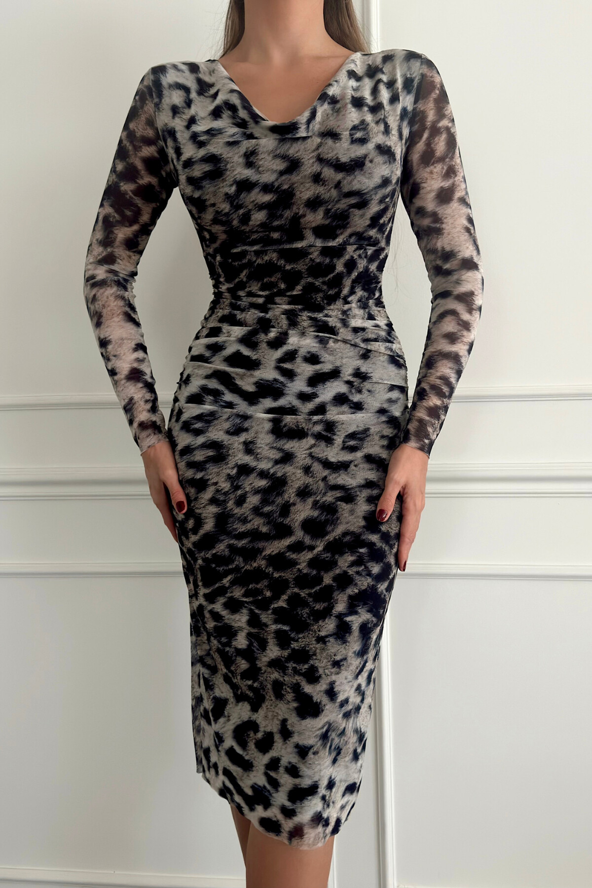 LEOPARD PRINT TULLE DRESS