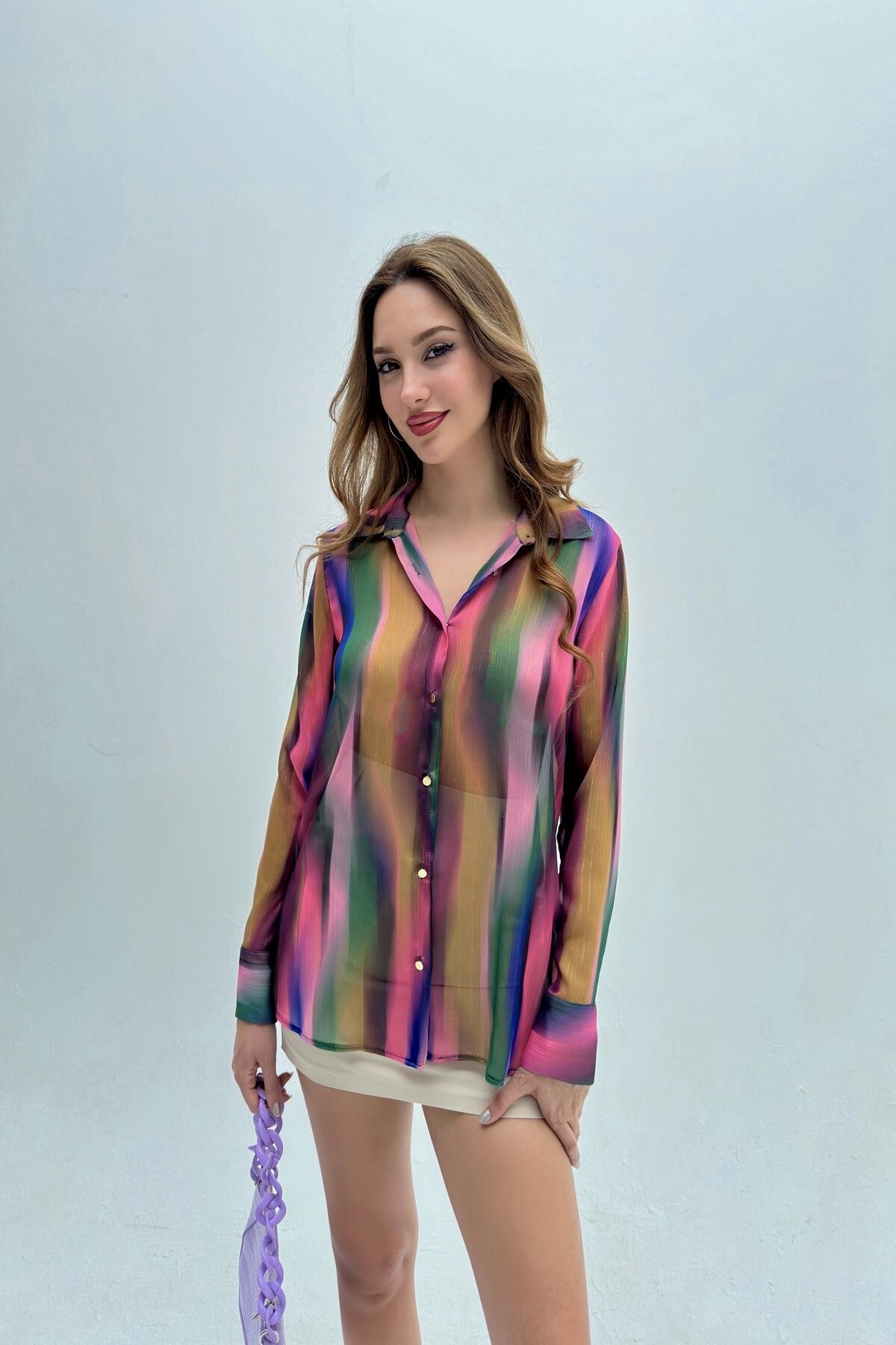 PATTERNED CHIFFON SHIRT