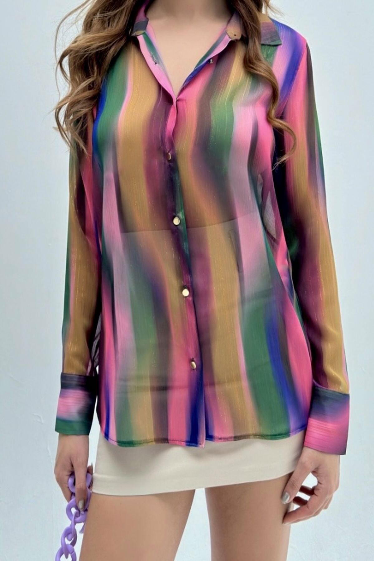 PATTERNED CHIFFON SHIRT