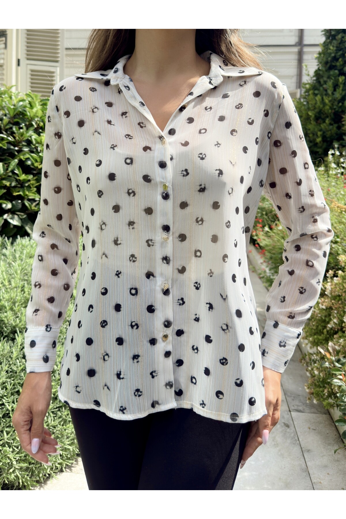 PATTERNED CHIFFON SHIRT