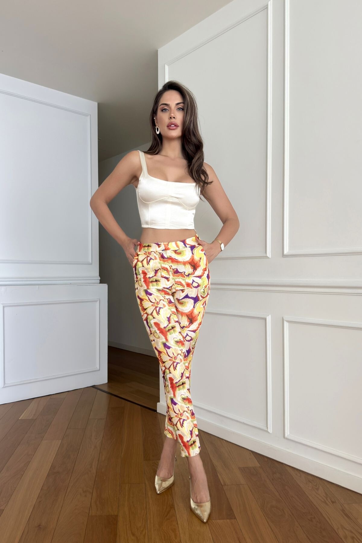 PATTERNED DOUBLE TROUSERS