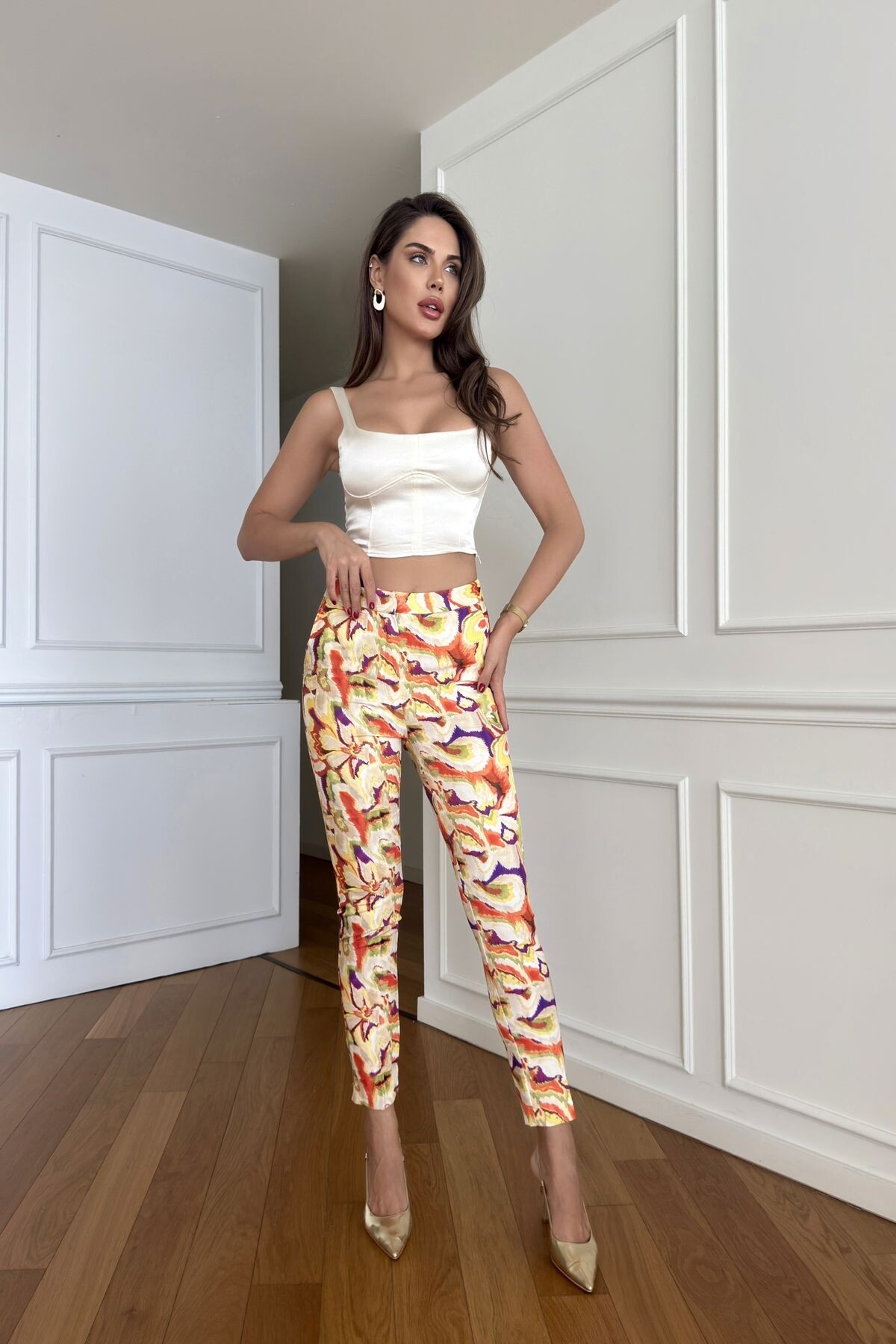 PATTERNED DOUBLE TROUSERS