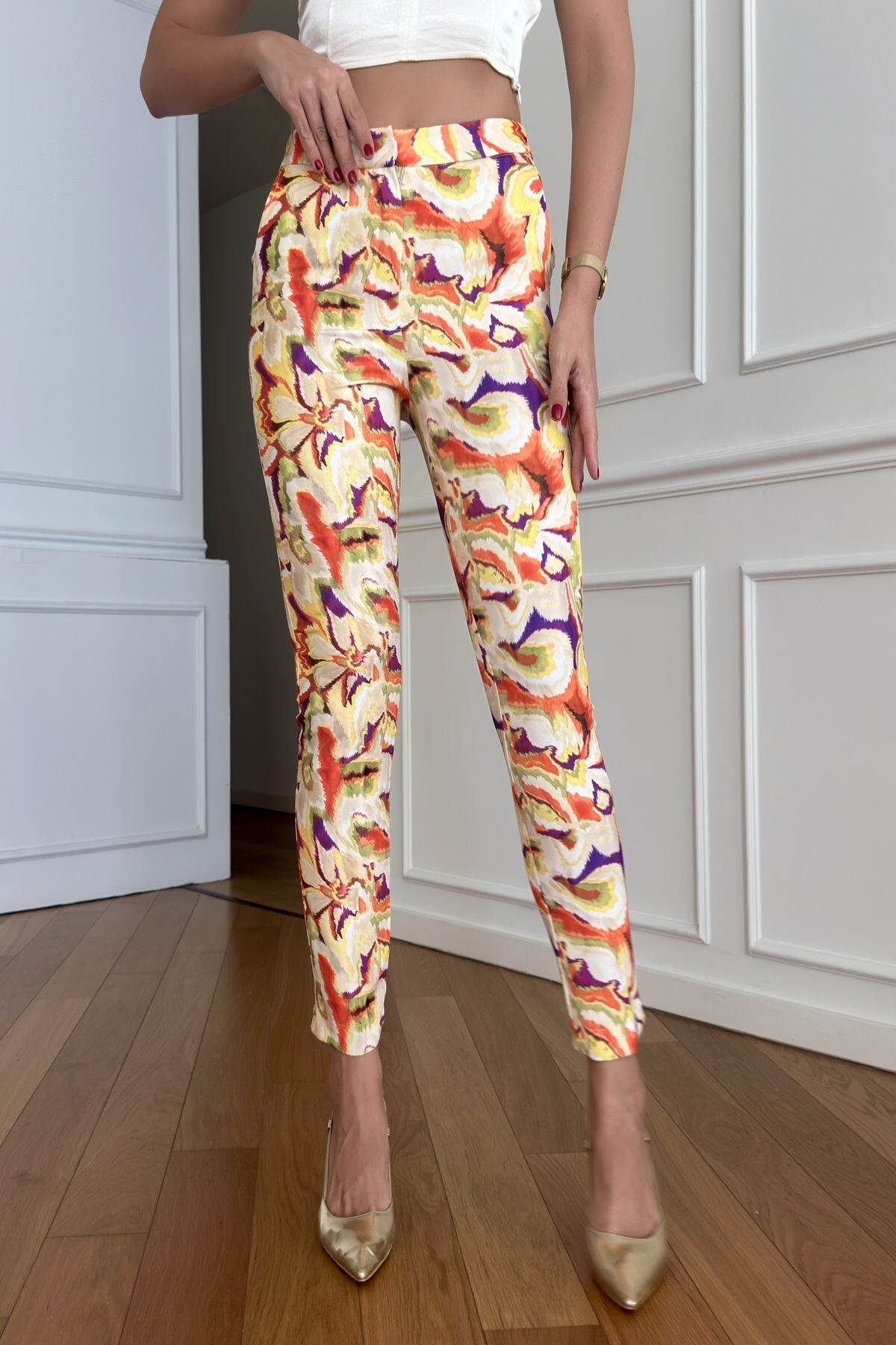 PATTERNED DOUBLE TROUSERS