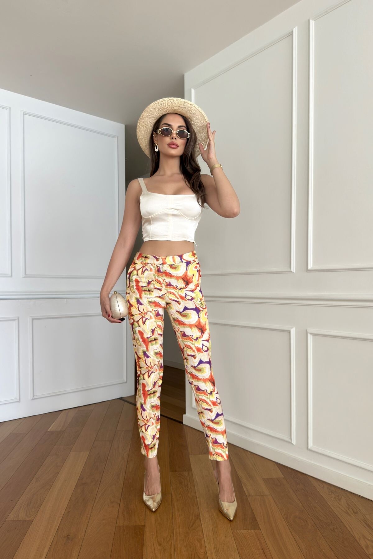 PATTERNED DOUBLE TROUSERS