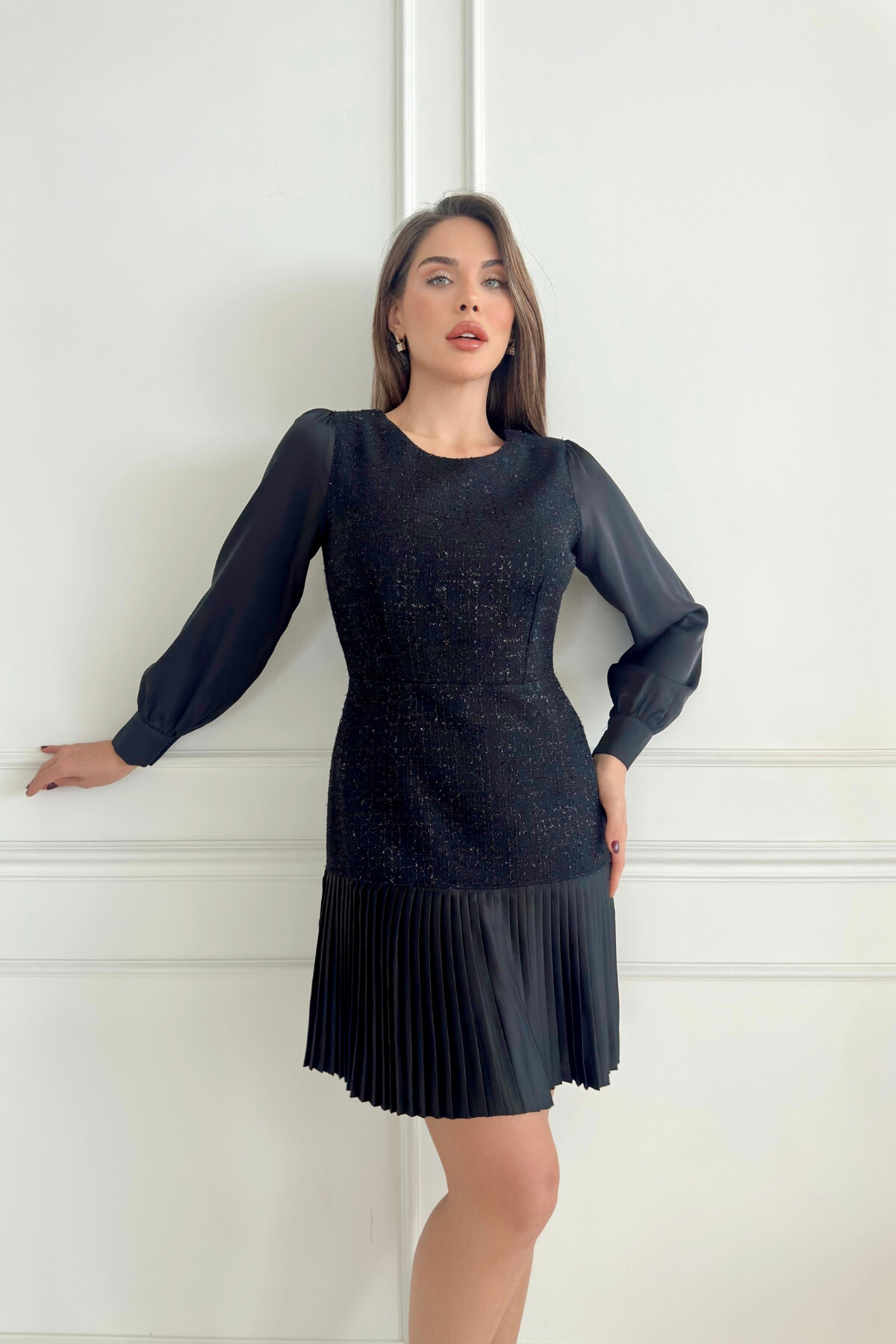 PLEATED CHANNEL DRESS