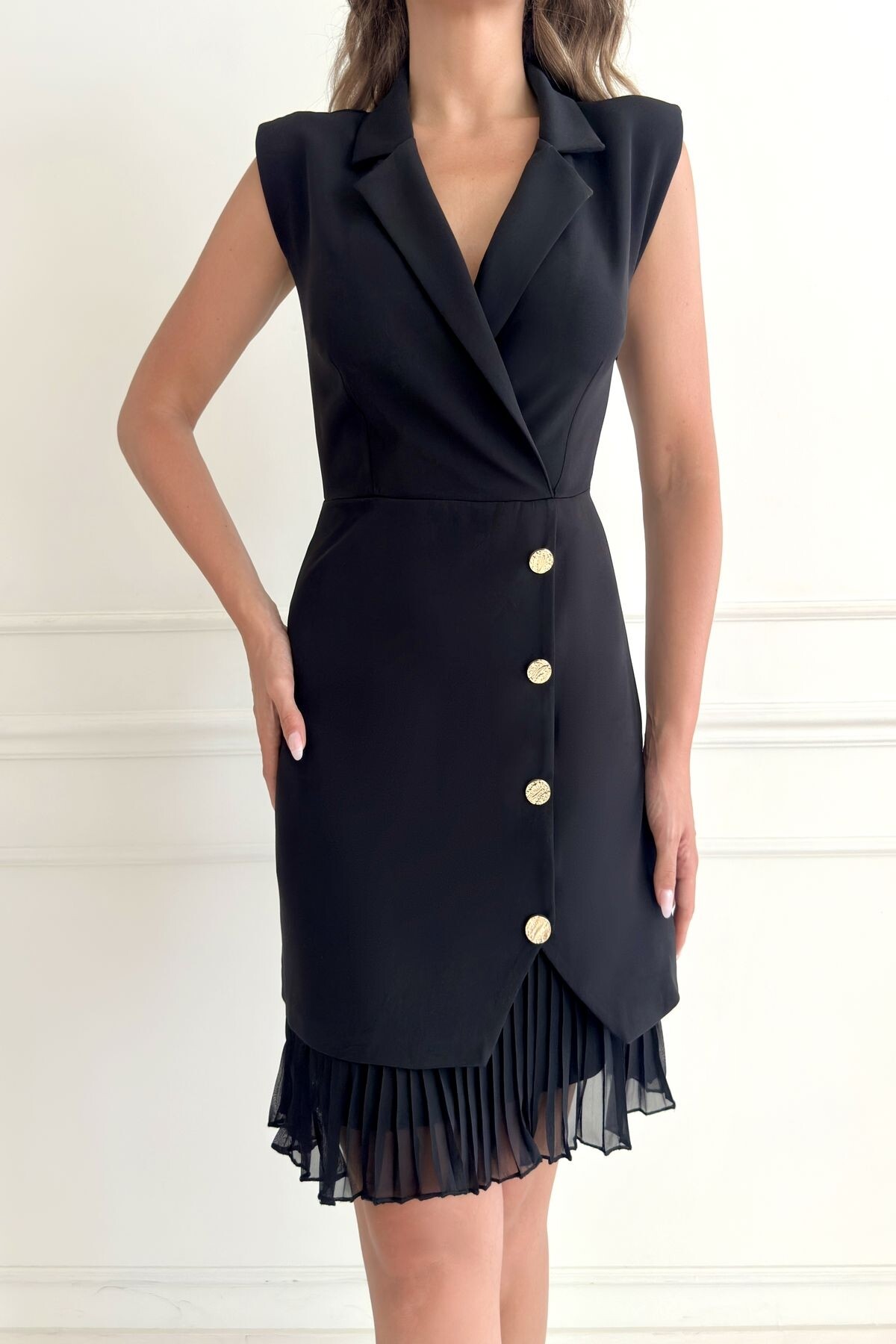 PLEATED JACKET DRESS