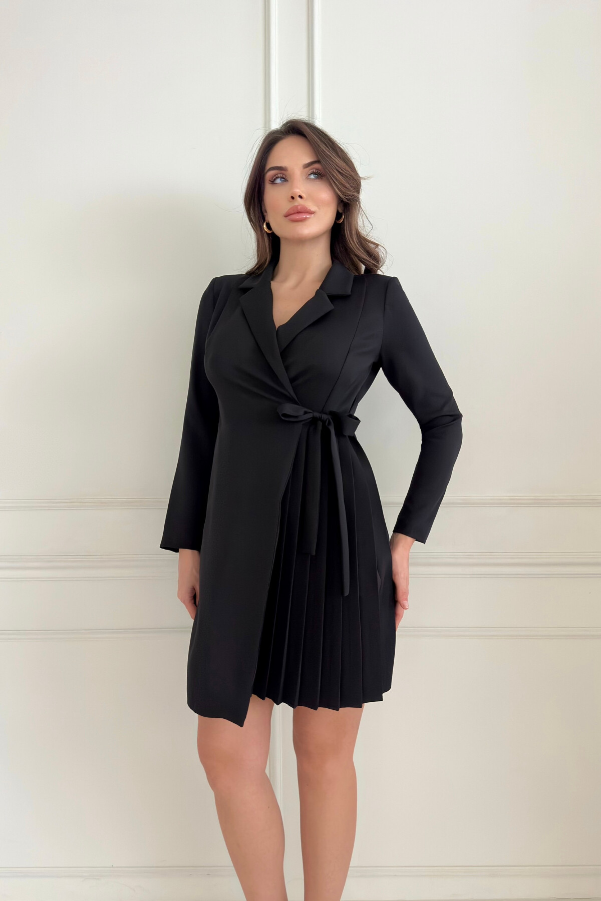 PLEATED JACKET DRESS