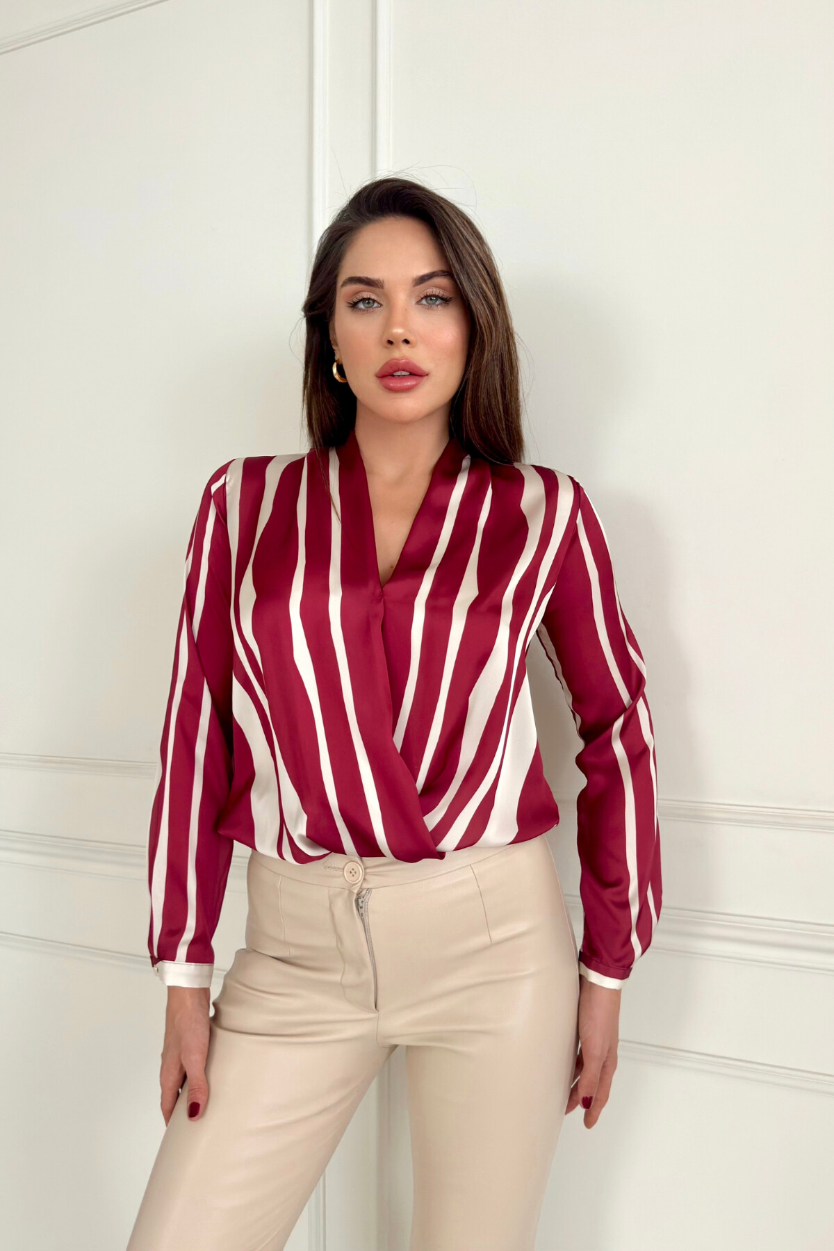 SATIN BLOUSE ELASTIC WAIST