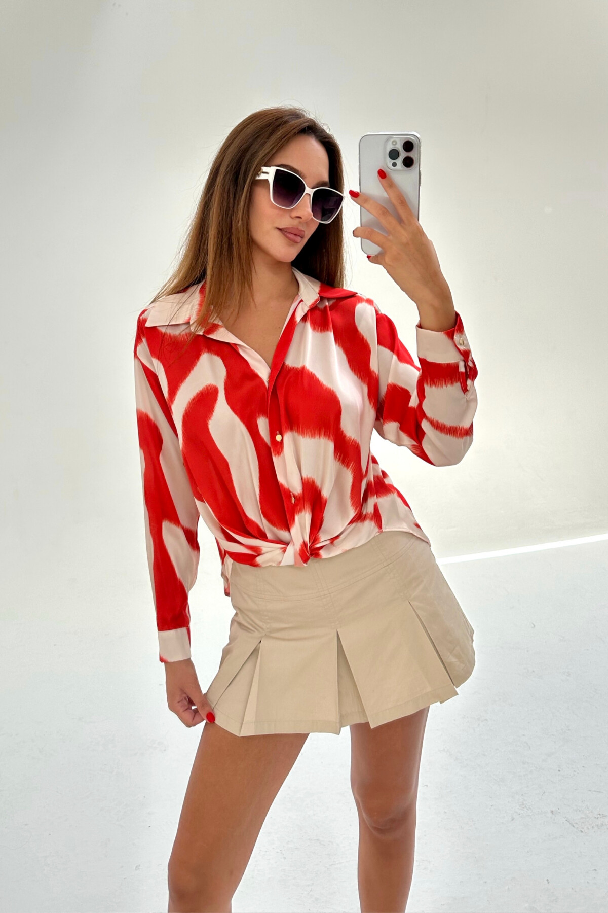 KNOTTED PRINTED SHIRT