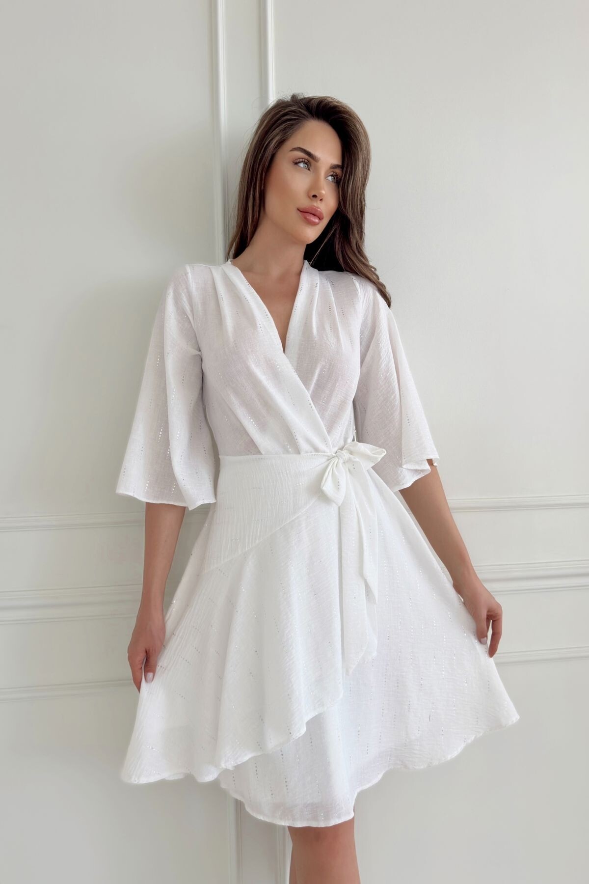 WRAP LINEN DRESS