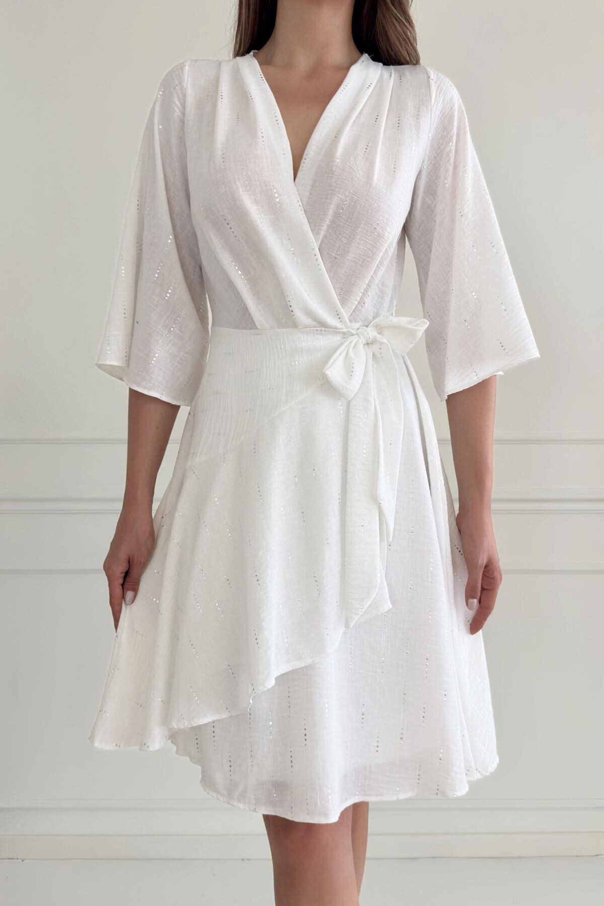 WRAP LINEN DRESS