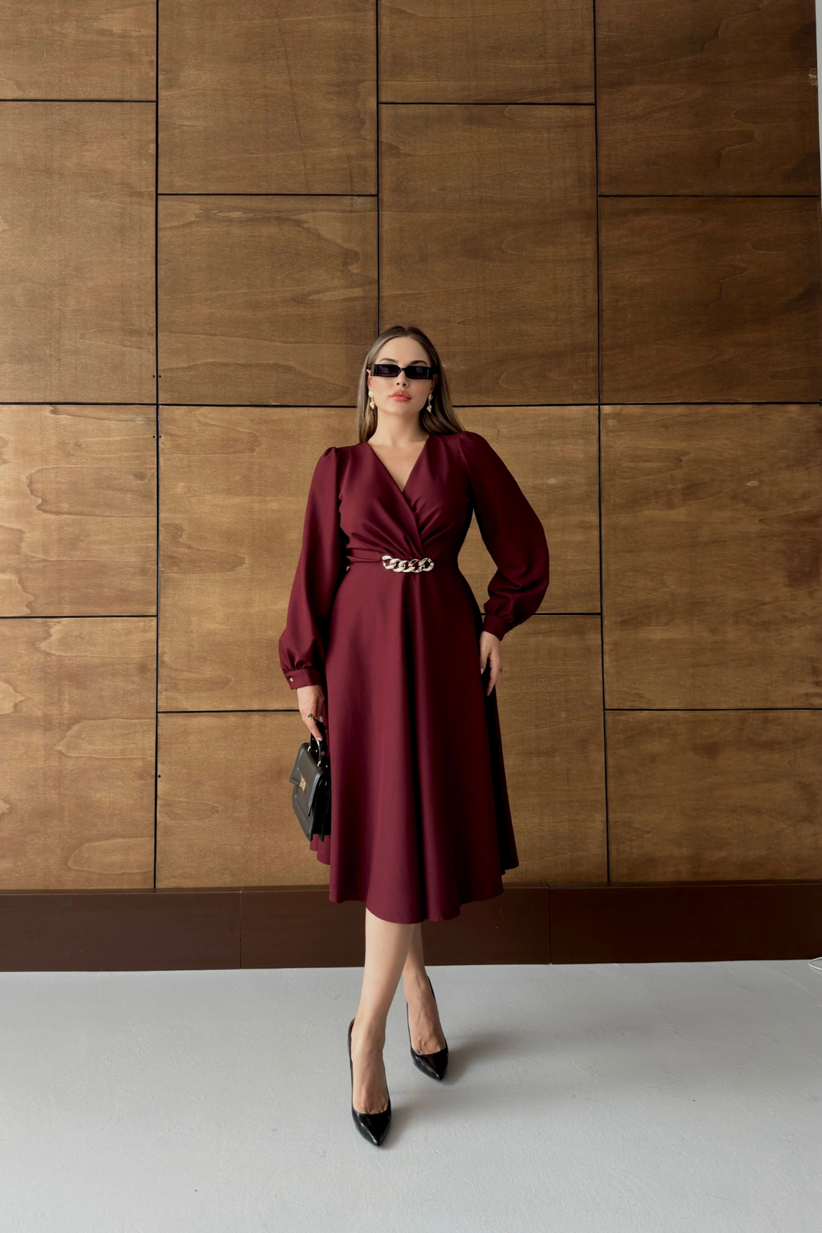 CHAIN CREPE DRESS