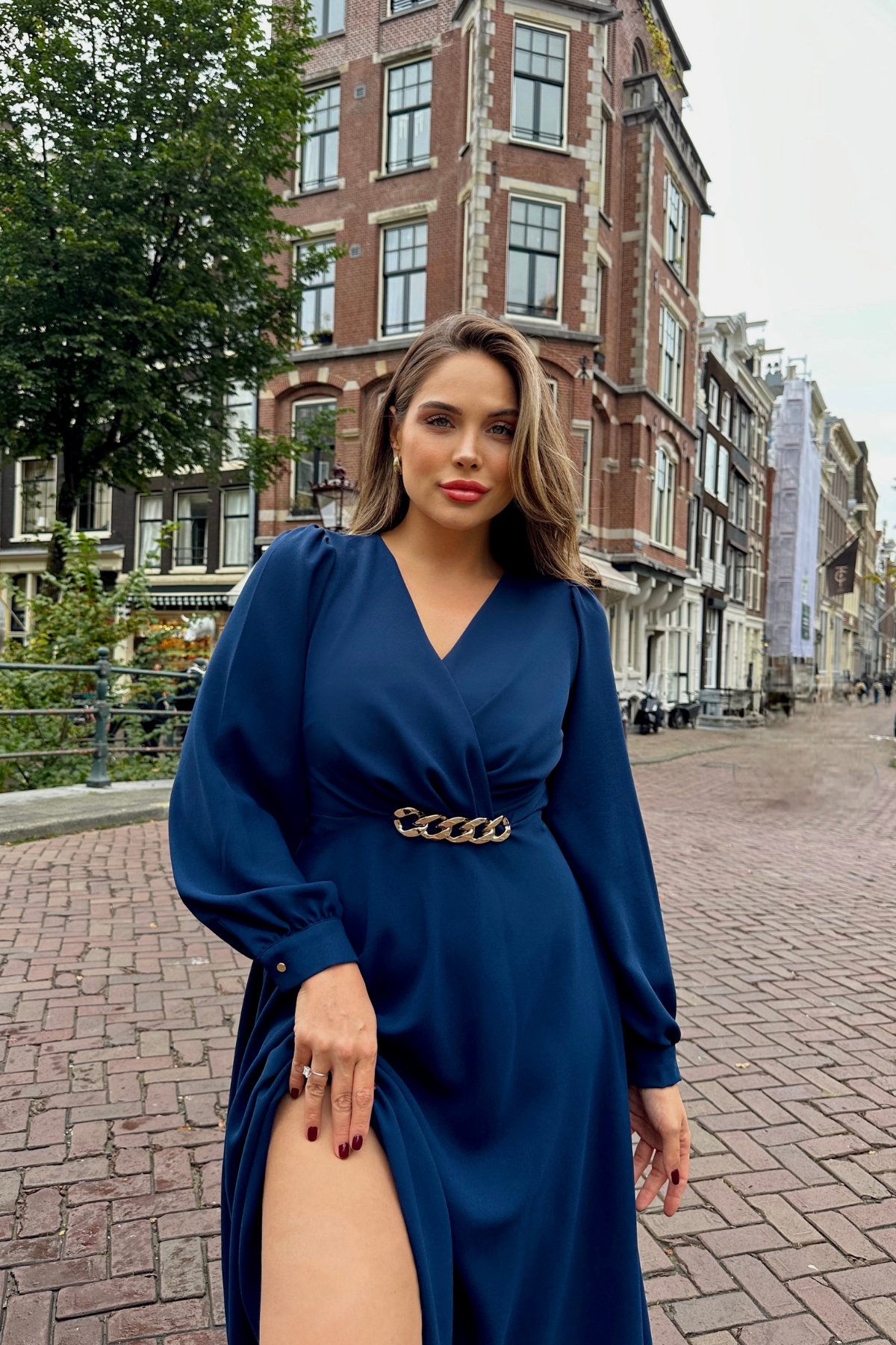 CHAIN CREPE DRESS