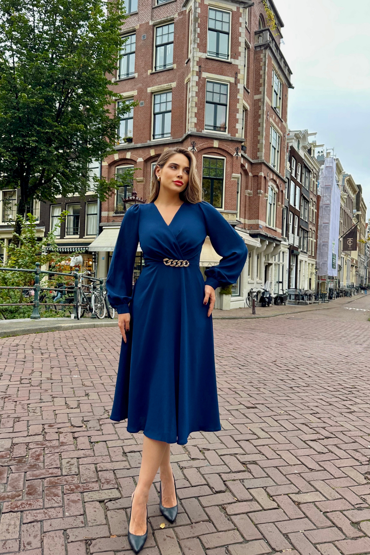 CHAIN CREPE DRESS