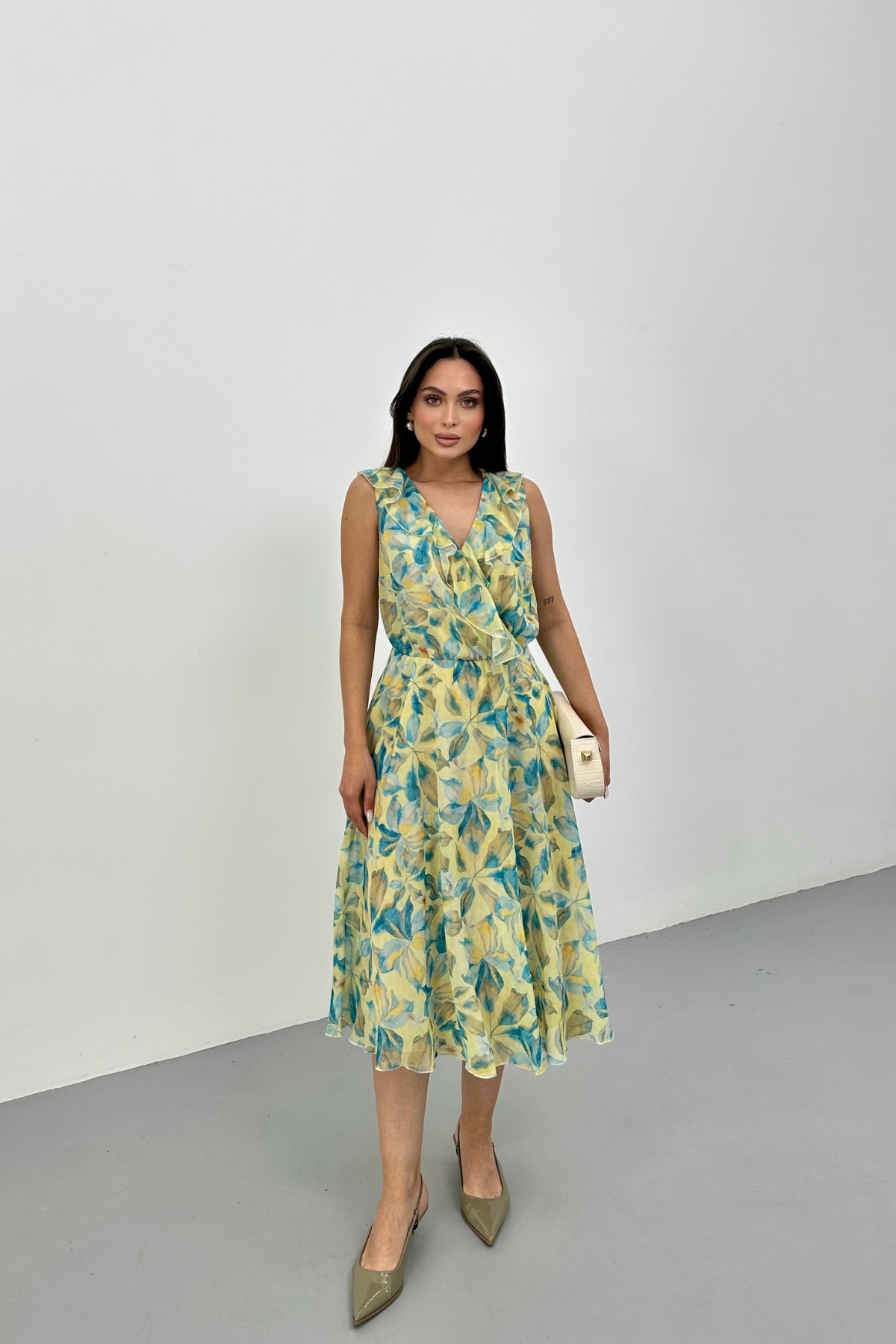 FLORAL PRINT TULLE DRESS