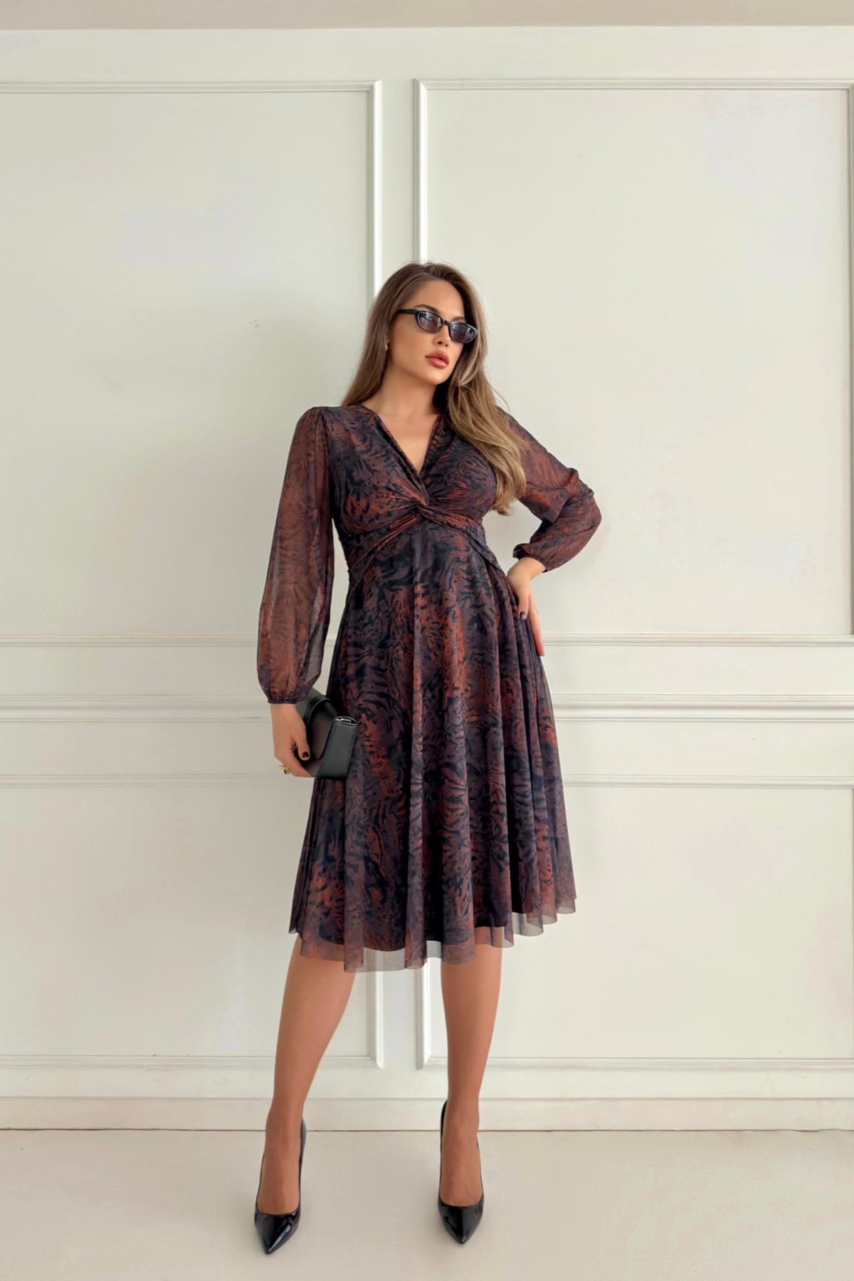 PATTERNED TULLE DRESS