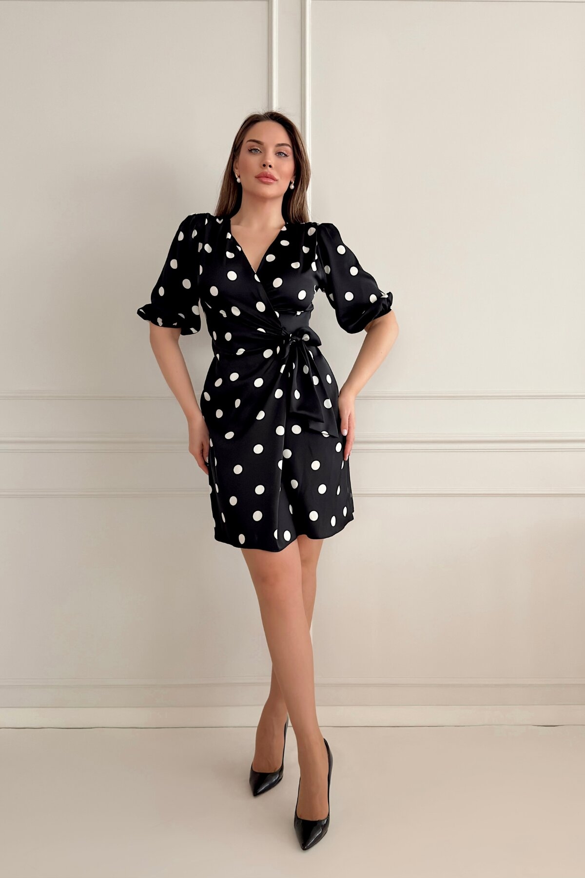 SATIN POLKA DOT DRESS