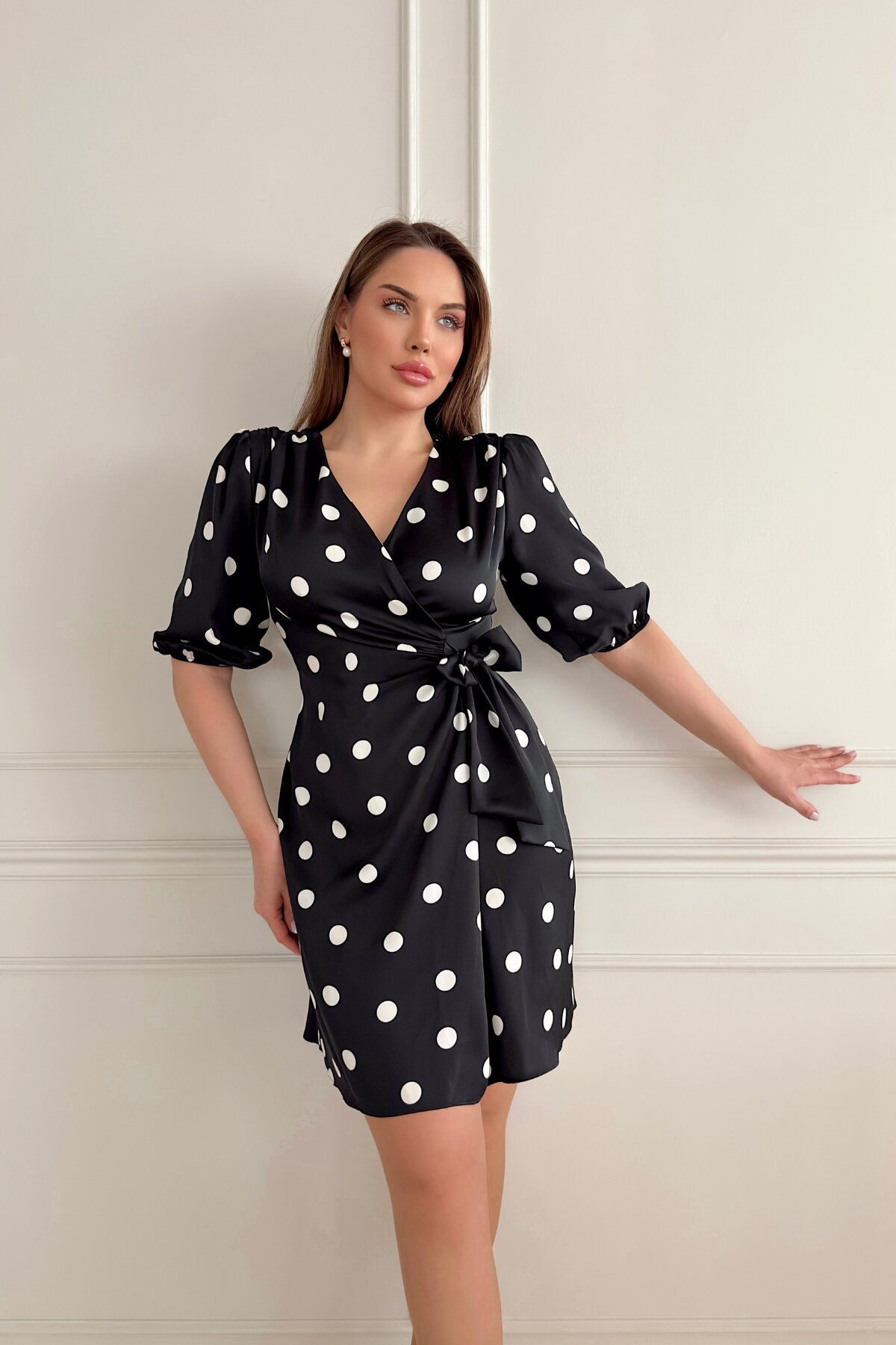 SATIN POLKA DOT DRESS