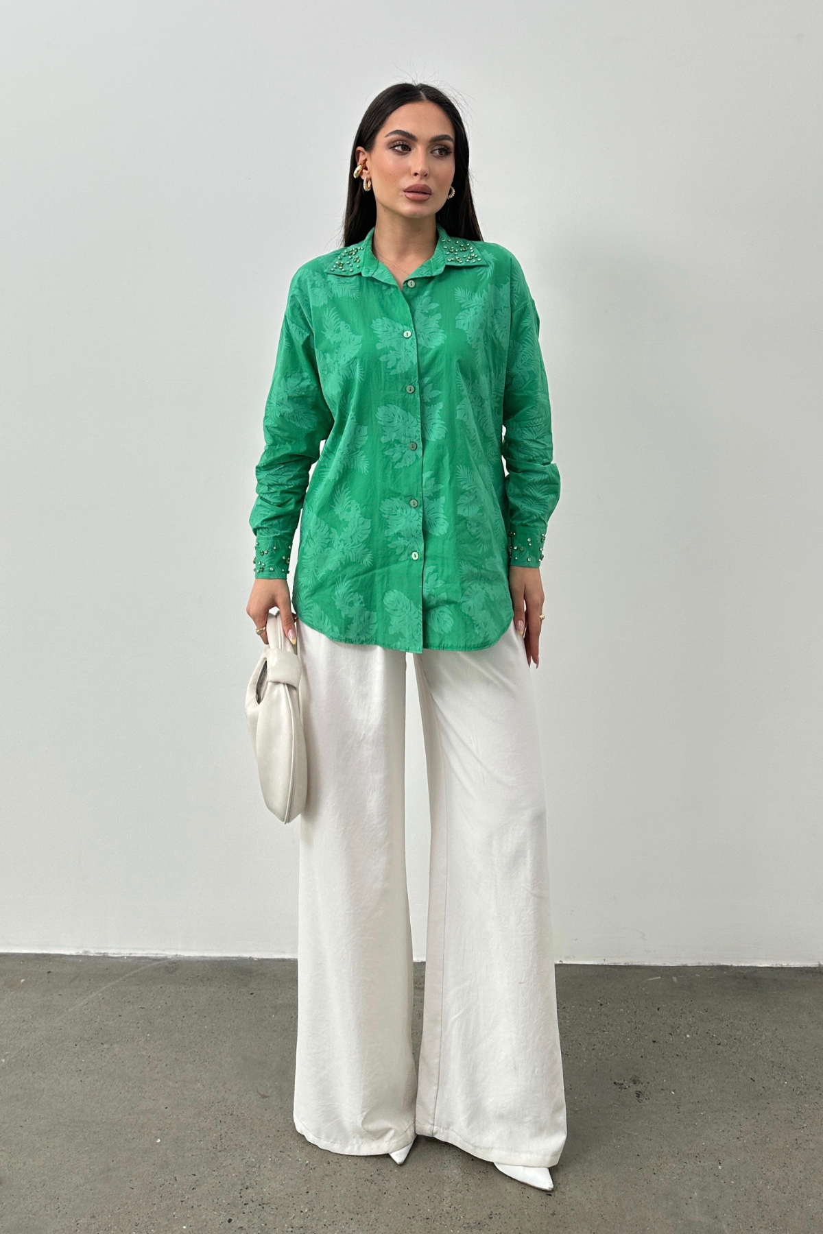 SCUBA PANELLED SATIN SHIRT