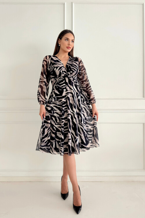 PATTERNED TULLE DRESS