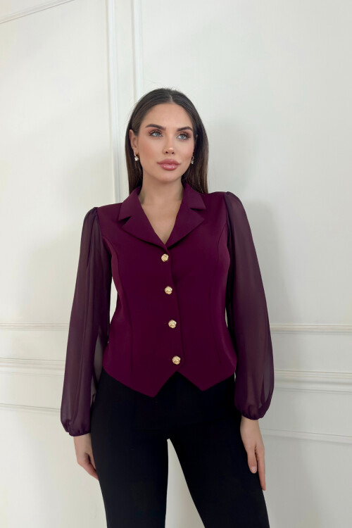 VEST WITH CHIFFON SLEEVES