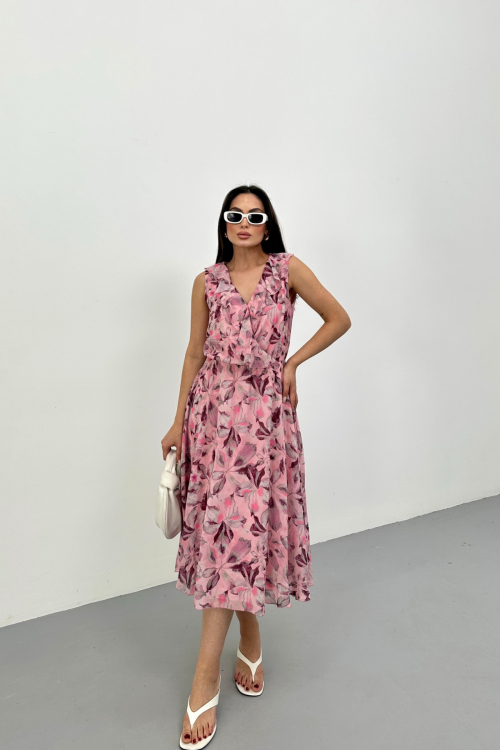 Шифоновое платье с цветочным узором