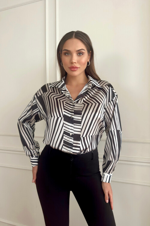 Атласная рубашка с узором