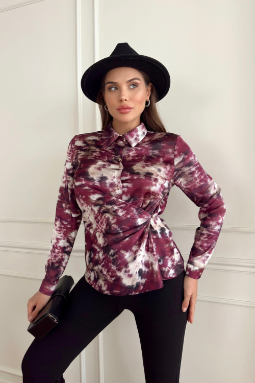 PATTERNED SATIN SHIRT