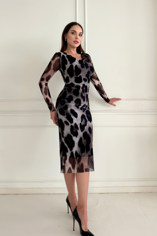 PATTERNED TULLE DRESS