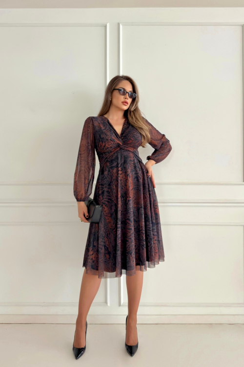 PATTERNED TULLE DRESS