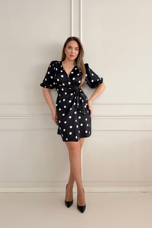 SATIN POLKA DOT DRESS