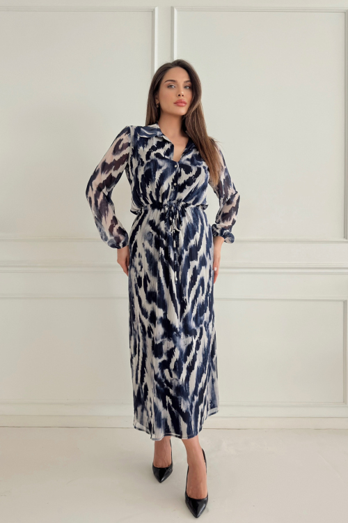 SILVERY SHIFFON DRESS