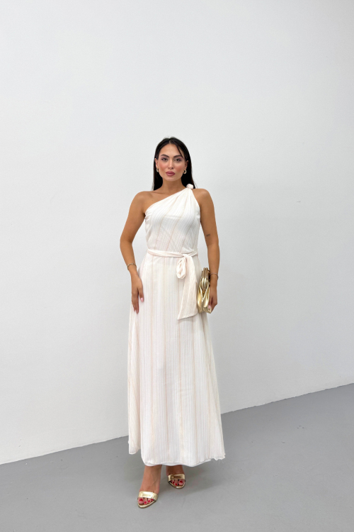 SILVERY SHIFFON DRESS