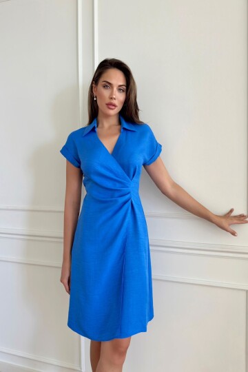 ELASTICATED LINEN DRESS