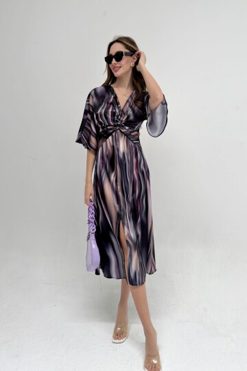 KNOTTED SATIN DRESS