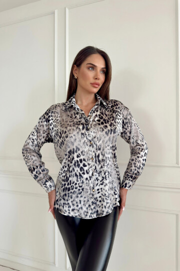 LEOPARD PRINT SATIN SHIRT