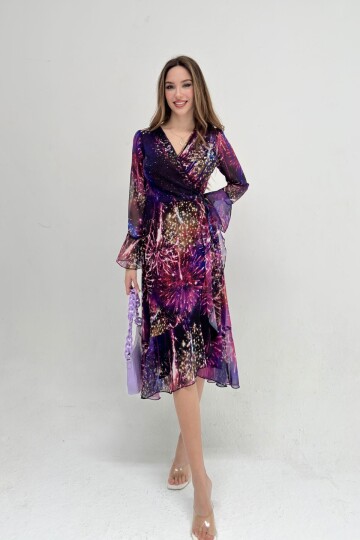 PATTERNED CHİFFON DRESS