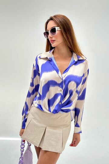 KNOTTED PRINTED SHIRT