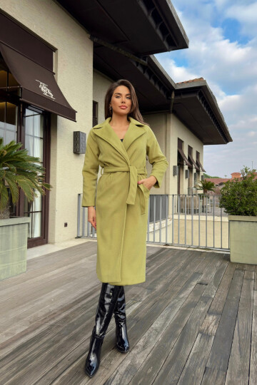 WOOL BLEND BELTED COAT